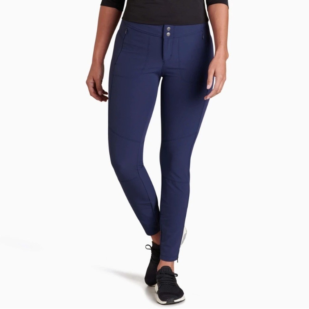 Kuhl Transcendr Pants Skinny Ankle Zip Hiking Travel Outdoor Navy Women's‎ 4 EUC